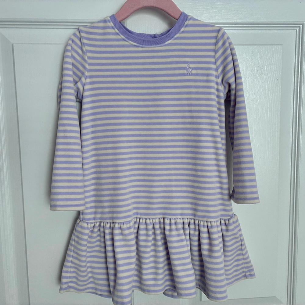 Ralph Lauren 24M velour drop-waist dress